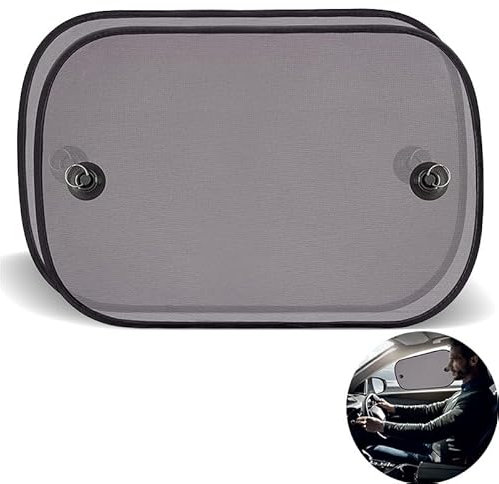 Azlanway Car Window Sun Shades – 2Pcs Foldable Mesh Shades with Suction Cups, UV Protection for Baby, Kids & Pets – Universal Fit for Rear Side Windows, Blocks Heat & Glare