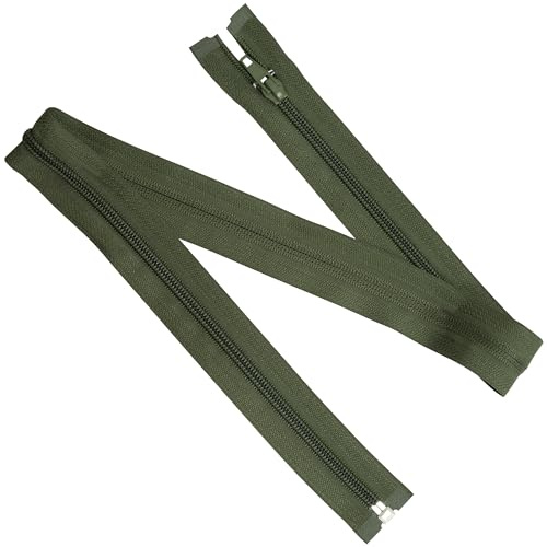 Aerzetix - Set di 5 Cerniere a Spirale N°5 75 cm Separabili con Cursore - Metallo, Nylon Poliestere - Cucitura e Riparazione creazioni Tessili - Colore Verde Militare