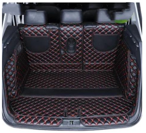 Kofferraummatten Kofferraummatte für VW für Tiguan 2016 2017 2018 2019 2020 2. Vw Cargo-Liner Boot Liner Fach(Black Red 1)