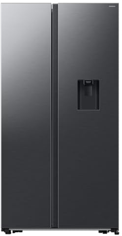 Samsung Frigorifero Side by Side Air Space AI RS57DG410EB4/EF con Dispenser Acqua, Wifi, AI Energy Mode, SpaceMax, All-Around Cooling, 370 + 208 L, LxAxP: 91,2 x 178 x 65,4 cm, Black
