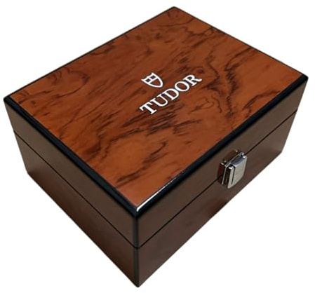 ROUREOX Organizer Orologi Legno Alta Lucentezza Vetrina Espositrice Orologio Singolo Borsa Rossa Scatola per Tudor Style