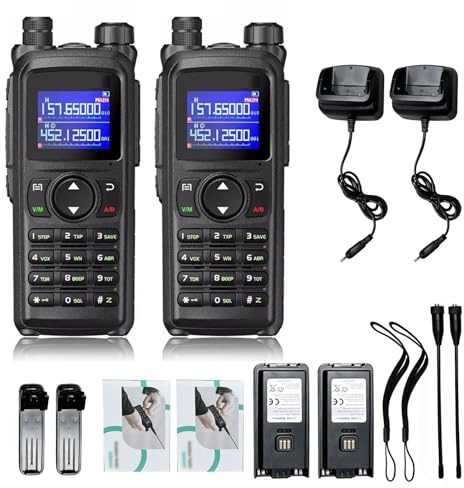 YUEHISY Radio Bidirezionale UV28 con GPS, Radioamatori Walkie-talkie Dual Band a Lungo Raggio da 10 W, Ricevitore FM AM AIR NOAA (Spina europea)
