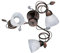 Trio Leuchten Deckenleuchte 600700328 Traditio, Metall rostfarben antik, Glas in weiß, exkl. 3 x E14, 61 x 61 x 26 cm