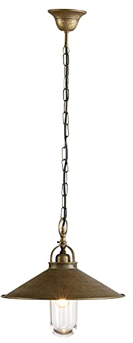 Pendelleuchte Außen Antik Bronze Rustikal Echt-Messing Handarbeit Premium Qualität Hängelampe Balkon Terrasse