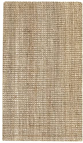 HAMID - Kerala Jute-Teppich, 100% Jutefaser-Teppich, Handgewebt, Teppich für Wohnzimmer, Esszimmer, Schlafzimmer, Flur, Natürliche Farbe (120x170cm)