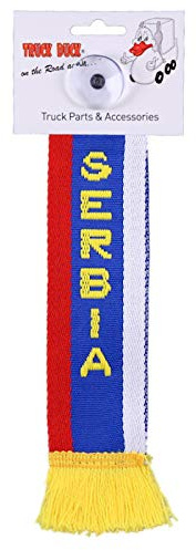 TRUCK DUCK® LKW Auto Minischal Serbien Serbia Mini Schal Wimpel Flagge Fahne Saugnapf Spiegel Deko