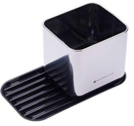 MasterClass Kitchen Sink Tidy with Sponge Holder and Brush Caddy, Stainless Steel, Silver/Black