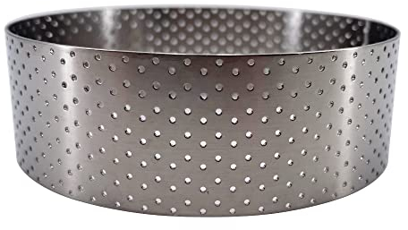 De Buyer - Runder Tortenring VALHORNA aus perforiertem Edelstahl - Durchmesser 10,5 cm, Höhe 3,5 cm - 3099.06