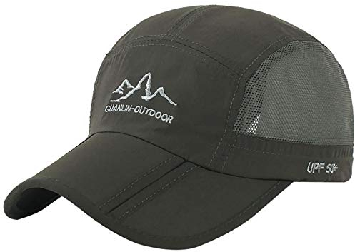 AIEOE Erwachsener Kappe UV-Schutz Cap Basecap Luftdurchlässig Sport Kappe Sonnenschutz Snapback - Dunkelgrün