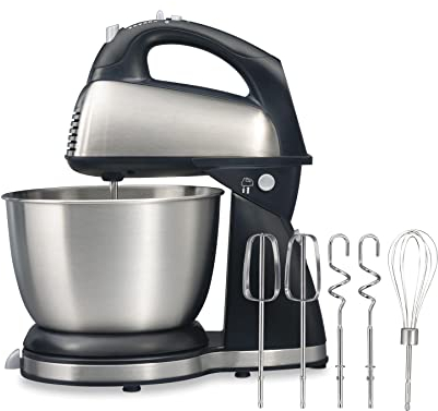Hamilton Beach 64651 6 Speed Classic Hand and Stand Mixer, 250W, Black and Stainless