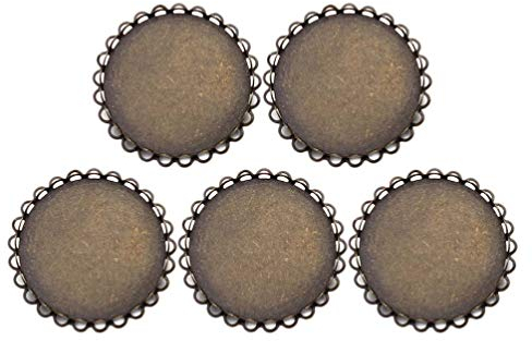 EXCEART 5 Stück Runde Cabochon Brosche Antike Lünette Tabletts Einstellungen Anstecknadel Basen mit Sicherheitsnadeln Zurück für DIY Haarnadeln Abzeichen Schmuck Machen 30Mm