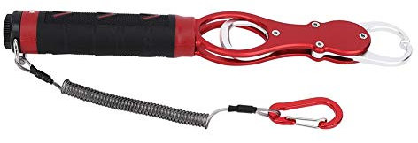 Keenso Fishing Pliers Grip, Portable Aluminum Alloy Lightweight Red Fishing Lip Grip With Non-slip Handle Tackle Fishing Tool Other fishing tools and accessories