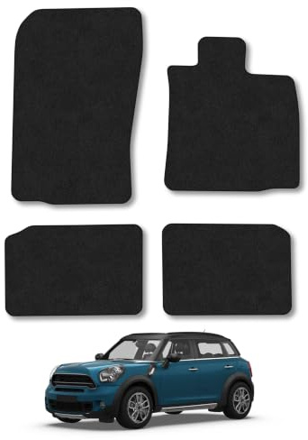 Mini Countryman (2011-2017) Carpet Car Mats | Black Edge Trim Tailored Fit Floor Mats Full Coverage Protection Accessories Easy Clean Anti Slip Made in the UK
