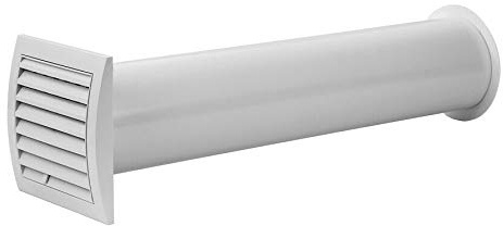 Universal Vent Kit 100mm / 4 Wall Fixing Ventilation Duct Kit with Shutter, White Color