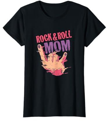Maman Rock n Roll Rock and Roll Forever Signe de la main T-Shirt