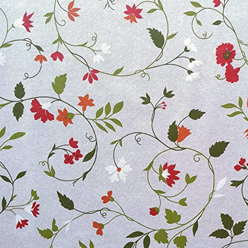 Staab's Stoff wasserabweisend Baumwolle beschichtet verschiedene Dekore (in 50cm Schritten) (Breite 140 cm x Länge wählbar) (Blumen rot beige grün)