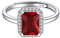 ChicSilver Verstellbarer Silberring mit Granat Gebursstein Damen Mädchen Quadrat Ring mit Zirkonia Verlorbungsring Ehering Hochzeitsring mit Geschenkebox für Freundin Ehefrau
