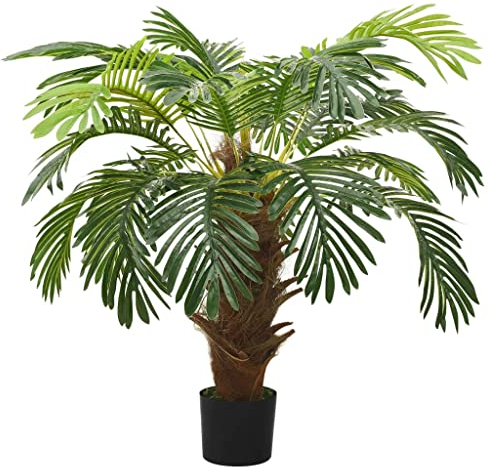 vidaXL Künstliche Palme Cycas mit Topf Kunstpflanze Kunstbaum Zimmerpflanze Dekopflanze Grünpflanze Künstliche Pflanze Deko 90cm Grün