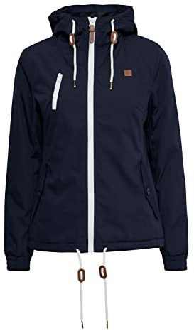 OXMO OXTilda Damen Jacke Übergangsjacke mit Kapuze Kordelzügen Eingrifftaschen Regular fit, Größe:L, Farbe:INSIGNIA B (791991)