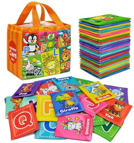 Dr.Rapeti Soft Alphabet Karten, 26pcs ABC Alphabet Karten, 26 Buchstaben Flash-Karten, frühes Lernspielzeug, Baby Badespielzeug, mit Aufbewahrungsbeutel, waschbar ungiftig