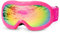 EXP VISION Kinder-Skibrille Anti-Fog Kinder-Snowboardbrille mit UV-Schutz, Überbrille Schneebrille für Jungen Mädchen Jugend (Rosa Rahmen/Rosa Linse)