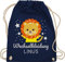 Turnbeutel Rucksack - Kita Beutel Wechselsachen Jungen - Wechselkleidung Löwe - Unisize - Navy Blau - kinderturnbeutel wechselbeutel personalisierte löwen stoffbeutel kindergartenbeutel