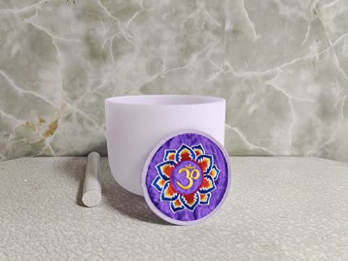 Amethyst Gemstone Fusion Crystal Singing Bowl B Crown Chakra 8 inch with Free Suede Striker and O ring