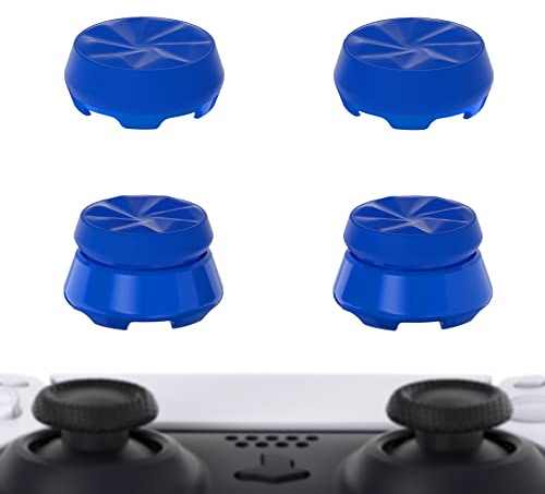 PlayVital Thumbs Pro Hurricane Pulgar Extensor para ps5 Control Tapas de Joysticks Caps Tapones Thumbstick para ps5 Mando-2 Alturas Elevadas, 2 Alturas Medias Cóncava(Azul)
