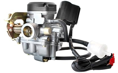 BISOMO Vergaser mit E-Choke und Benzinfilter für 4-Takt 50ccm Roller Motor GY6 139QMB/QMA für Peugeot, Kreidler, Kymco