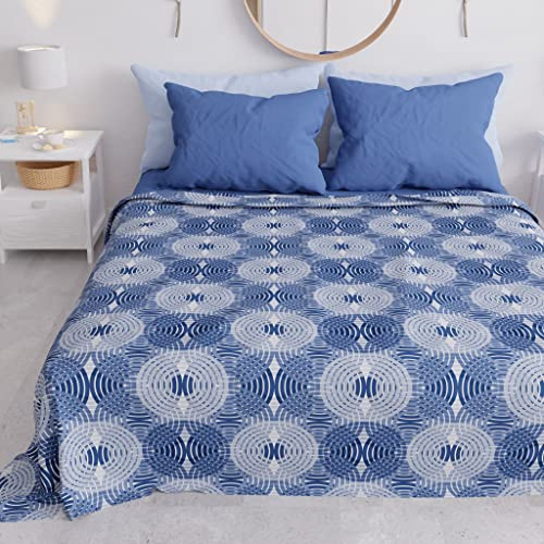 PETTI Artigiani Italiani - Sofadecke und Überwurf aus Mikrofaser – Vielseitige Tagesdecke für Sofa, Bett und Tisch, Waschbar, Schützend, Made in Italy, Kreis, 260 x 270 cm