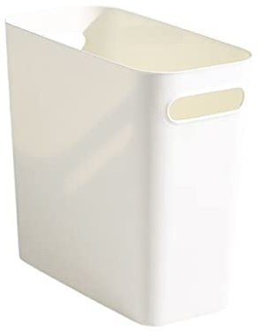 rongweiwang Bote de Basura Delgado sin Tapa Papelera Contenedor de Basura Baño Dormitorio Gabinete de Cocina Artículos de tocador Papelera de Almacenamiento, Blanco