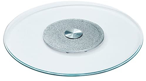 Lazy-Drehteller aus Glas, drehbares Serviertablett mit transparenter runder Tischplatte, großes Esstischtablett, Tischorganisator, Lager aus Aluminiumlegierung, D-Durchmesser 70 cm