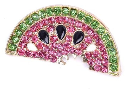 Broche en forme de pastèque - Cadeau pour les amateurs de fruits - Bijoux en cristal pour femme, Cristal