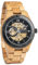 2win Herren Uhren Luxus Mechanisches Holzgehäuse Skelett Automatikwerk Selbstaufzug Leichte Echt Naturholz Band Armbanduhr, A-Watch