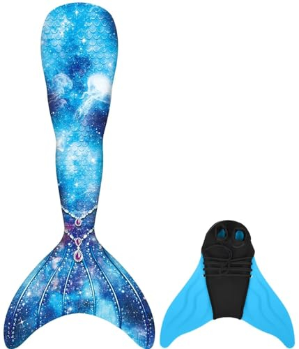 shepretty Kinder Meerjungfrauenschwanz Zum Schwimmen mit Meerjungfrau Flosse,2PC,lanJCKA15-160