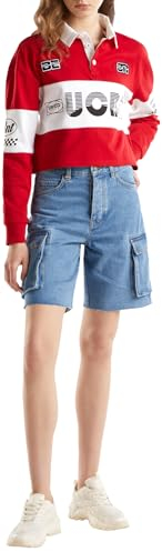 United Colors of Benetton Damen Bermuda 4ipcd9017 Shorts, blau, 36