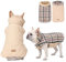 RUYICZB Hundemantel Winter, Wasserdichte Warme Jacke Für Kleine Mittlere Große Hunde, Outdoor Mit Geschirr Loch Karierte Wendejacke, Beige, L