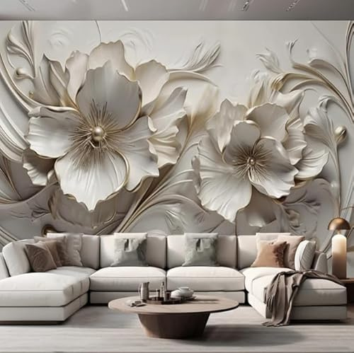 Belles fleurs 3D Papier peint Photo Murales Salon Chambre Salle À Manger TV Home Decor 300CM(W)*210CM(H)