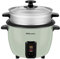 EMtronics EMRCDSTSG1-5 Rice Cooker 1.5 Litre with Automatic Cooking, Steamer Tray and Warmer Function with Removable Non-Stick Bowl, Measuring Cup and Spatula 500W - Sage Green