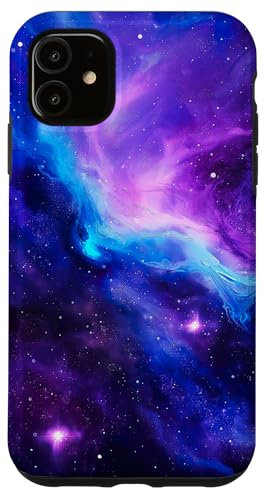 Galaxy Nebula Weltraum Universum Sterne Galaxie Lila Blau Hülle für iPhone 11