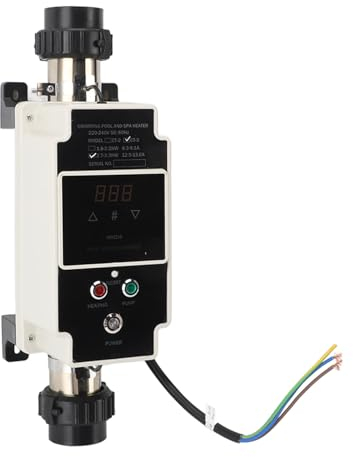 Fabater Thermostat de Spa, Chauffage de Piscine 220 V 2,7 à 3,3 KW avec Température Réglable et Affichage Numérique, Système de Circulation Interne pour Piscines Hors Sol, Spas