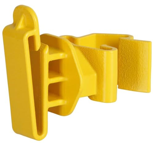 Agrarzone 25x Breitband Isolator für T-Pfosten gelb - Robuste Isolatoren Weidezaun - Ideal für Weidezaunpfähle - T-Post Pfahl Isolator für Weidezaunband