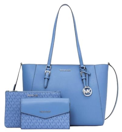 Michael Kors Charlotte Große 3-in-1 Tote Crossbody Handtasche Leder, Südpazifik