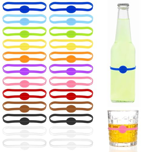 24 marcadores de cristal para vasos, marcadores de vidrio, marcadores de cristal, marcadores reversibles, marcadores para fiestas, vino, cristal, marcador de vasos, marcadores de cristal, marcadores