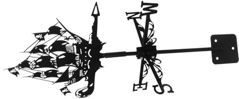 HANABASS Girouette Pirate Girouette Au Sol Girouette pour Bateau À Voile Girouette Décorative Indicateur De Vent De Parc Girouette Décoration Hangar Girouettes Girouette en Métal Fer