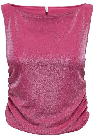 ONLY Onlcalla S/L Glitter Top Box Jrs, Rosa Brillante, S Donna