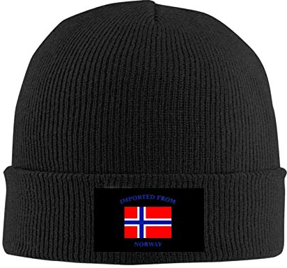 kenwozi Strickmütze aus Norwegen, verstellbar, Schwarz, Schwarz , Einheitsgröße