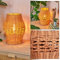 HOFSTEIN Tischleuchte Cardeira, Tischlampe aus Metall/Rattan in Schwarz/Naturfarben im Retro/Vintage/Boho-Design, Höhe 30 cm, Schalter am Kabel, E27, Lichteffekt, Wohnzimmer, Schlafzimmer, Flur, Büro