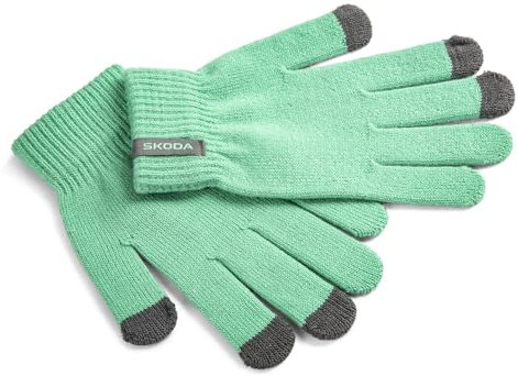 Skoda 000084341A622 Strickhandschuhe Damen Handschuhe Touchscreen Bedienung Smartphone, grün