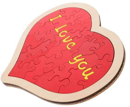 BESTonZON 1 Satz Herzpuzzle Aus Holz Herz-Puzzle Glatt Valentinstag-rätsel Verlobungspuzzle Puzzlebrett Aus Holz Valentinstag-Puzzle Herzförmiges Puzzle Holzhandwerksprojekte Rot
